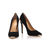 Black suede leather pointed head pump