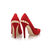 Red suede leather pointed head pump