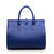 blue leather flap tote