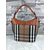 Large check fabric leather trim hobo shoulder bag