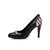 Black leather pump