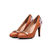 Coffee leather pump