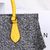 Gray cashmere with yellow ostrich leather flap tote