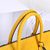 Gray cashmere with yellow ostrich leather flap tote