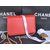 Red leather flap bag