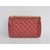 Red lamb skin leather flap bag