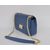 Blue lamb skin leather flap bag