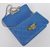 Blue lamb skin leather flap bag