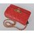 Red lamb skin leather flap bag