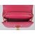 Fuchsia lamb skin leather flap bag