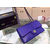 Blue real python leather flap bag