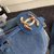 Denim handle bag