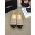 Calfskin leather rivet double C logo casual flats