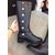 Original calfskin leather double C turn lock logo long boots