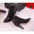 Leather pointed head pump short boots