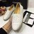 white patent leather espadrilles loafers