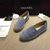 grey suede leather espadrilles loafers