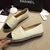 offwhite lambskin leather espadrilles loafers