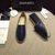 blue lambskin leather espadrilles loafers