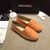 orange lambskin leather espadrilles loafers