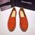 orange suede leather espadrilles loafers