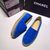 blue suede leather espadrilles loafers