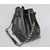 Black cow hide leather bucket bag