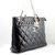 Black Patent Leather Chain Tote with Charm