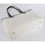 White caviar leather shopping tote bag