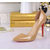 Beige patent leather pump