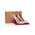 White patent leather multiple color rivet pump