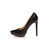 Black patent leather platform pointed head pump