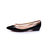 Black patent leather point head flat