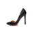 Black snake patent leather pointed head pump