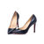 Croco pattern leather pointed head pump