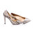 Snake pattern leather pointed head pump