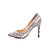 Snake pattern leather pointed head pump