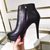 Calfskin leather platform pump ankle boots