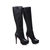 Leather platform pump long boots