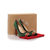 Green suede leather rivet pointed head pump