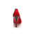 Red suede leather rivet pointed head pump