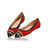 Red suede leather rivet pointed head flat