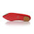 Red suede leather rivet pointed head flat