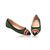 Green suede leather rivet pointed head flat