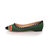 Green suede leather rivet pointed head flat