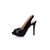 Black patent leather platform slingback pump sandal