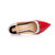 Red patent leather pointed head slingback pump