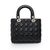 Lady Dior Bag Small Black Leather (Gold)