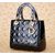 Lady Dior Bag Small Black Pattern Leather (Gold)