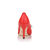 Quilting red leather bow-tie peep toe pump